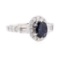 2.20 ctw Sapphire And Diamond Ring - 14KT White Gold