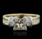 14KT Yellow Gold 1.56 ctw Princess Cut Diamond Ring