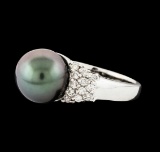 Pearl and Diamond Ring - 14KT White Gold