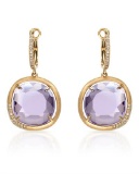 14k Rose Gold 12.66CTW Diamond and Amethyst Earrings, (I1/I)