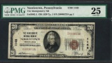 1929 $20 National Currency Note Montgomery, Pennsylvania CH# 1148 PMG Very Fine