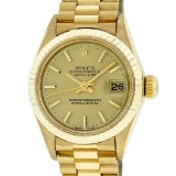 Rolex Ladies 18K Yellow Gold Champagne Index Datejust President Wristwatch