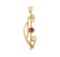 0.20 ctw Ruby and Diamond Fashion Pendant - 18KT Yellow Gold