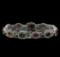 8.94 ctw Multicolor Tourmaline and Diamond Bracelet - 14KT White Gold