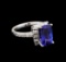 14KT White Gold 3.17 ctw Tanzanite and Diamond Ring