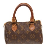 Louis Vuitton Monogram Canvas Leather Mini Speedy Bag