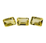 22.06 ctw.Natural Emerald Cut Citrine Quartz Parcel of Three