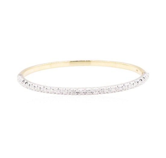 0.70 ctw Diamond Bangle Bracelet - 14KT Yellow And White Gold