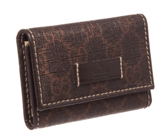 Gucci Brown Canvas Leather 6 Key Holder
