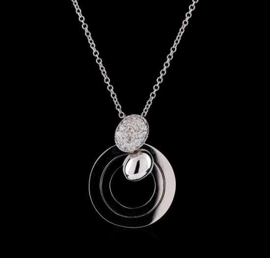 0.25 ctw Diamond Pendant with Chain - 14KT White Gold