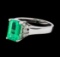 2.17 ctw Emerald and Diamond Ring - 14KT White Gold