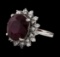 10.75 ctw Ruby and Diamond Ring - 14KT White Gold