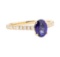1.24 ctw Sapphire and Diamond Ring - 14KT Rose Gold