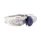 2.81 ctw Sapphire And Diamond Ring - 18KT White Gold