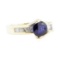 2.14 ctw Sapphire And Diamond Ring - 14KT Yellow Gold