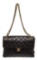 Chanel Black Lambskin Leather Vintage Double Reverse Flap Bag