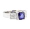 2.08 ctw Sapphire And Diamond Ring - 18KT White Gold