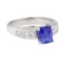 2.13 ctw Sapphire and Diamond Ring - 18KT White Gold
