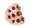 3.90 ctw Ruby and Diamond Ring - 14KT Rose Gold