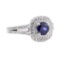 2.11 ctw Sapphire and Diamond Ring - 14KT White Gold