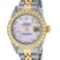 Rolex Ladies 2 Tone 14K Pink MOP Lugs Datejust Wristwatch