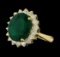 6.98 ctw Emerald and Diamond Ring - 14KT Yellow Gold