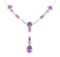6.65 ctw Multi-Colored Gemstone and Diamond Necklace - 18KT White Gold