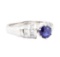 1.59 ctw Sapphire And Diamond Vintage Ring - 14KT White Gold
