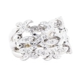 0.15 ctw Diamond Mesh Ring - 14KT White Gold