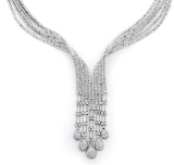 18k White Gold 8.98CTW Diamond Necklace, (SI1/H)