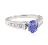1.74 ctw Sapphire and Diamond Ring - 14KT White Gold