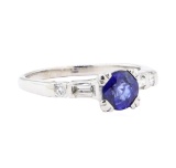 1.20 ctw Sapphire and Diamond Ring - 18KT White Gold