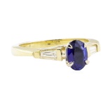 1.30 ctw Sapphire and Diamond Ring - 14KT Yellow Gold