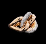 0.53 ctw Diamond Ring - 14KT Rose and White Gold