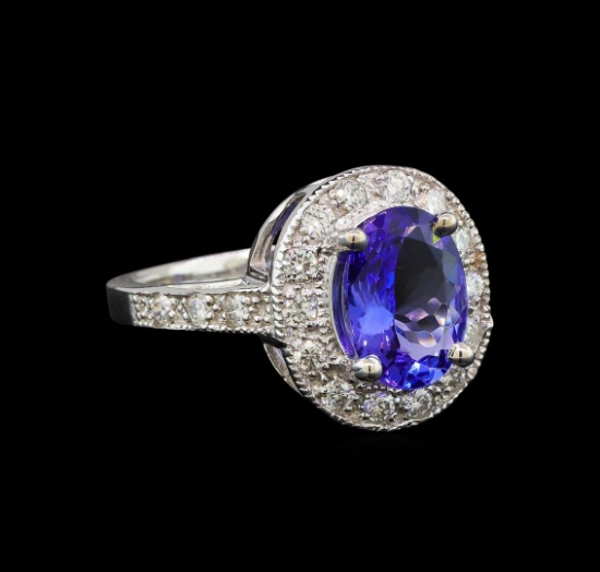 14KT White Gold 2.93 ctw Tanzanite and Diamond Ring