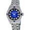 Rolex Ladies Stainless Steel Blue Vignette Diamond & Sapphire Datejust Wriswatch