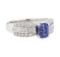 2.22 ctw Sapphire and Diamond Ring - 18KT White Gold