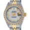 Rolex Ladies 2 Tone 18K MOP Diamond Lugs Datejust Wristwatch With Rolex Box