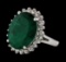 7.21 ctw Emerald and Diamond Ring - 14KT White Gold