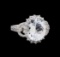 4.27 ctw Aquamarine and Diamond Ring - 14KT White Gold