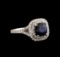 14KT White Gold 2.59 ctw Sapphire and Diamond Ring