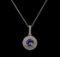 1.40 ctw Tanzanite and Diamond Pendant With Chain - 14KT White Gold