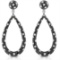 18k White Gold 7.21CTW Black Diamonds and Diamond Earrings, (VS2-SI1)