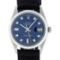 Rolex Mens Stainless Steel Blue Diamond 36MM Datejust Wristwatch With Nylon Stra