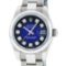 Rolex Ladies Stainless Steel Blue Vignette Diamond Quickset Datejust Wristwatch
