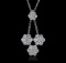 14KT White Gold 0.69 ctw Diamond Pendant With Chain