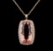GIA Cert 51.47 ctw Morganite and Diamond Pendant With Chain - 14KT Rose Gold