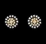 0.67 ctw Diamond Earrings - 14KT Two Tone Gold