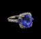 4.23 ctw Tanzanite and Diamond Ring - 14KT White Gold