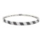 2.50 ctw Black and White Diamond Bangle Bracelet - 14KT White Gold